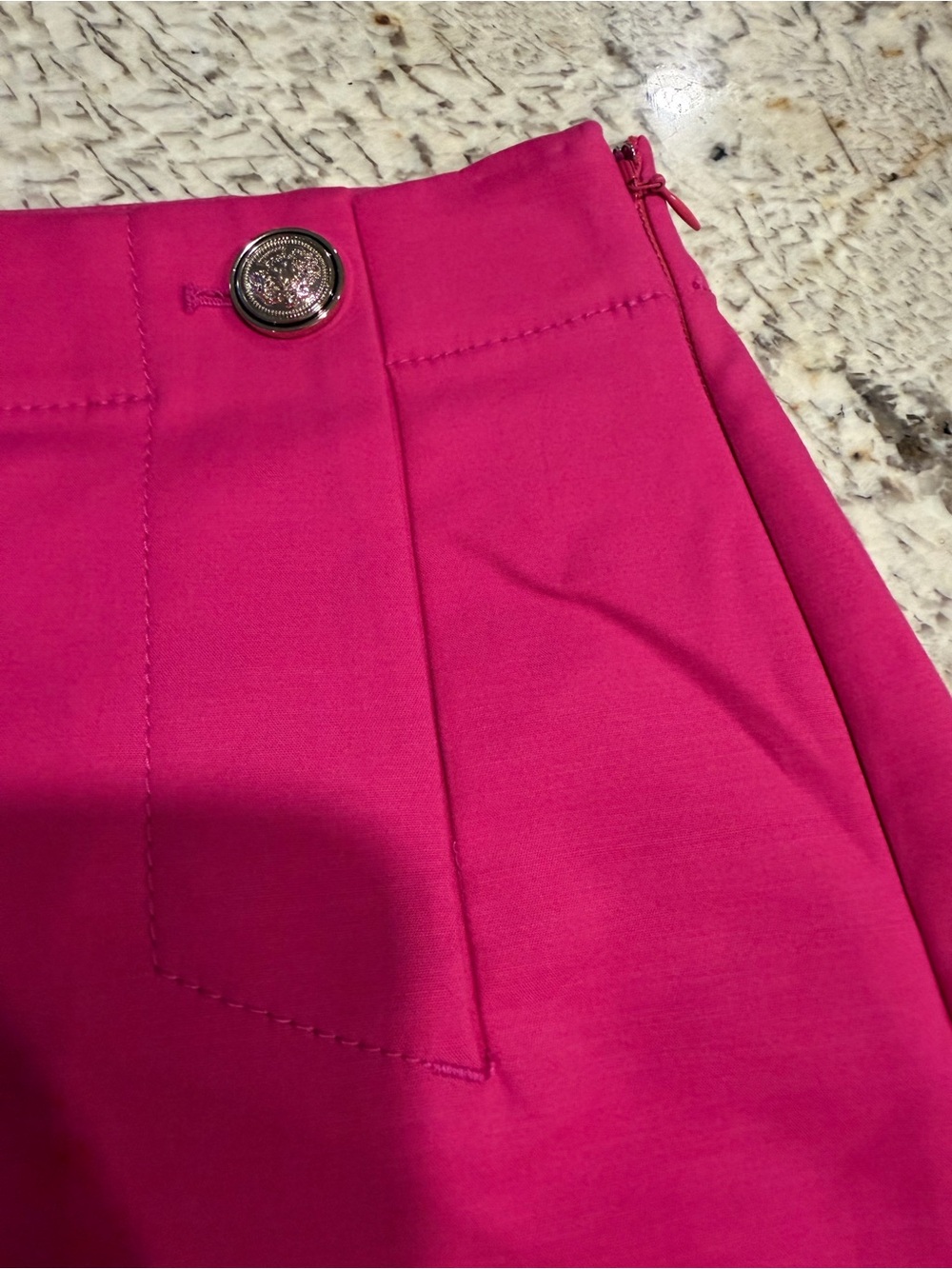 Ann Taylor Fuchsia High-Waist Tailored Shorts Zip Side Nautical Boat Vacation - Picture 2 of 7